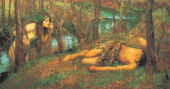 John William Waterhouse A Naiad or Hylas with a Nymph Norge oil painting art
